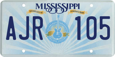 MS license plate AJR105