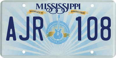 MS license plate AJR108