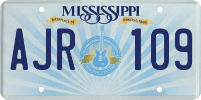 MS license plate AJR109