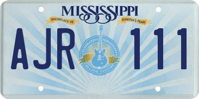 MS license plate AJR111