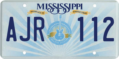 MS license plate AJR112