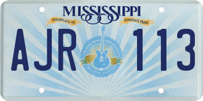 MS license plate AJR113