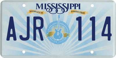 MS license plate AJR114
