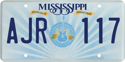 MS license plate AJR117