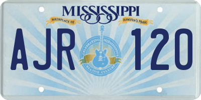 MS license plate AJR120