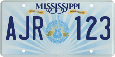 MS license plate AJR123