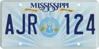 MS license plate AJR124