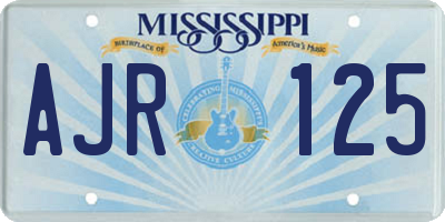 MS license plate AJR125