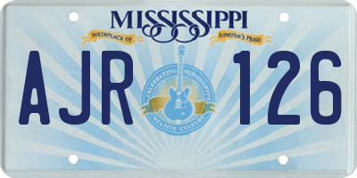 MS license plate AJR126