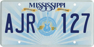 MS license plate AJR127