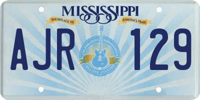 MS license plate AJR129