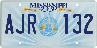 MS license plate AJR132