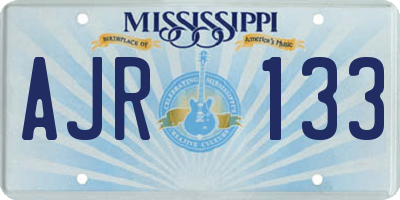 MS license plate AJR133