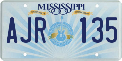 MS license plate AJR135