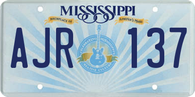 MS license plate AJR137