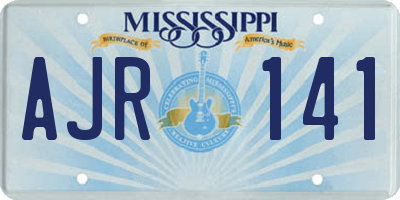 MS license plate AJR141