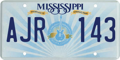 MS license plate AJR143