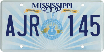 MS license plate AJR145
