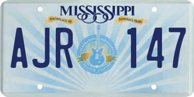MS license plate AJR147