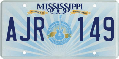 MS license plate AJR149