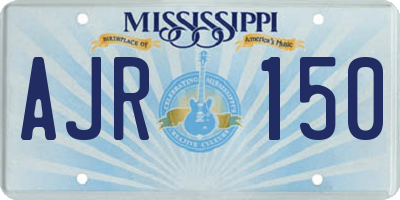 MS license plate AJR150