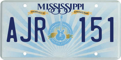 MS license plate AJR151