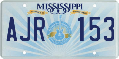 MS license plate AJR153