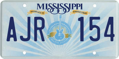 MS license plate AJR154