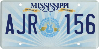MS license plate AJR156