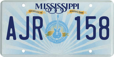 MS license plate AJR158