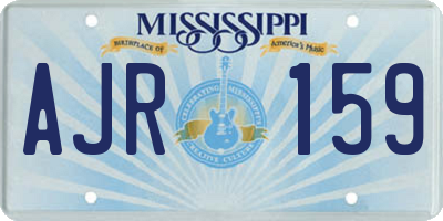 MS license plate AJR159