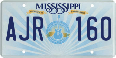 MS license plate AJR160