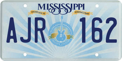 MS license plate AJR162
