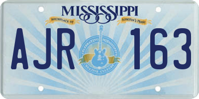 MS license plate AJR163