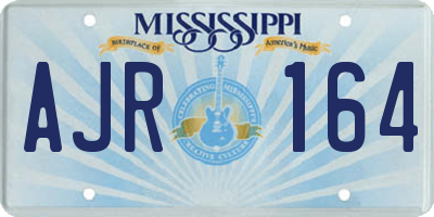 MS license plate AJR164