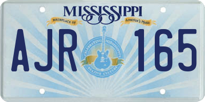 MS license plate AJR165
