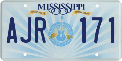 MS license plate AJR171