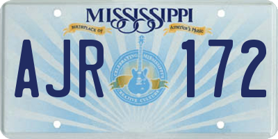 MS license plate AJR172
