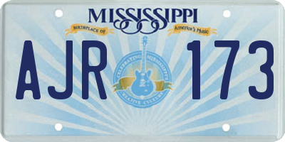 MS license plate AJR173
