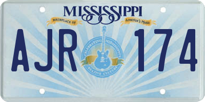 MS license plate AJR174
