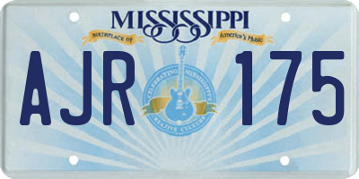 MS license plate AJR175