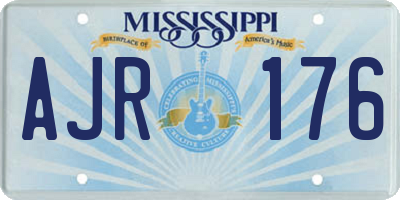 MS license plate AJR176