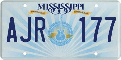 MS license plate AJR177