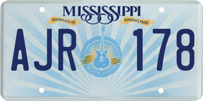 MS license plate AJR178