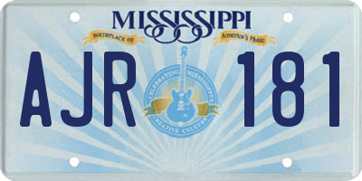 MS license plate AJR181