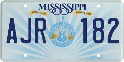 MS license plate AJR182