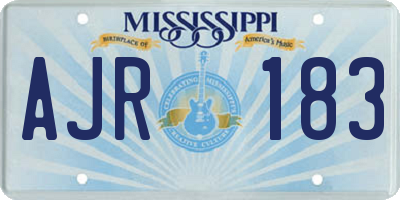 MS license plate AJR183