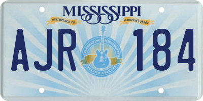 MS license plate AJR184