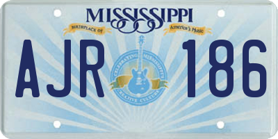 MS license plate AJR186