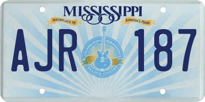 MS license plate AJR187
